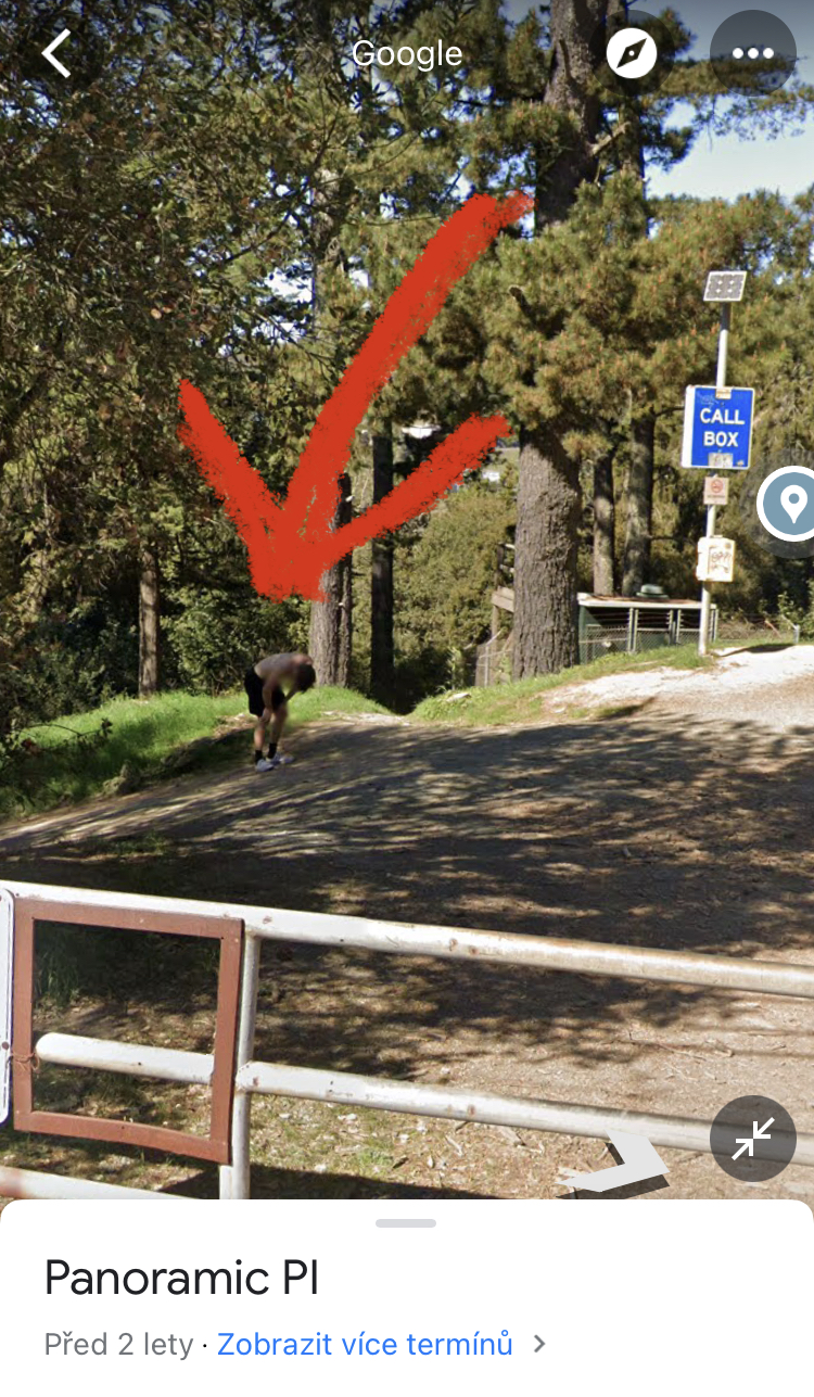 Google Street view: Panoramatický kopec